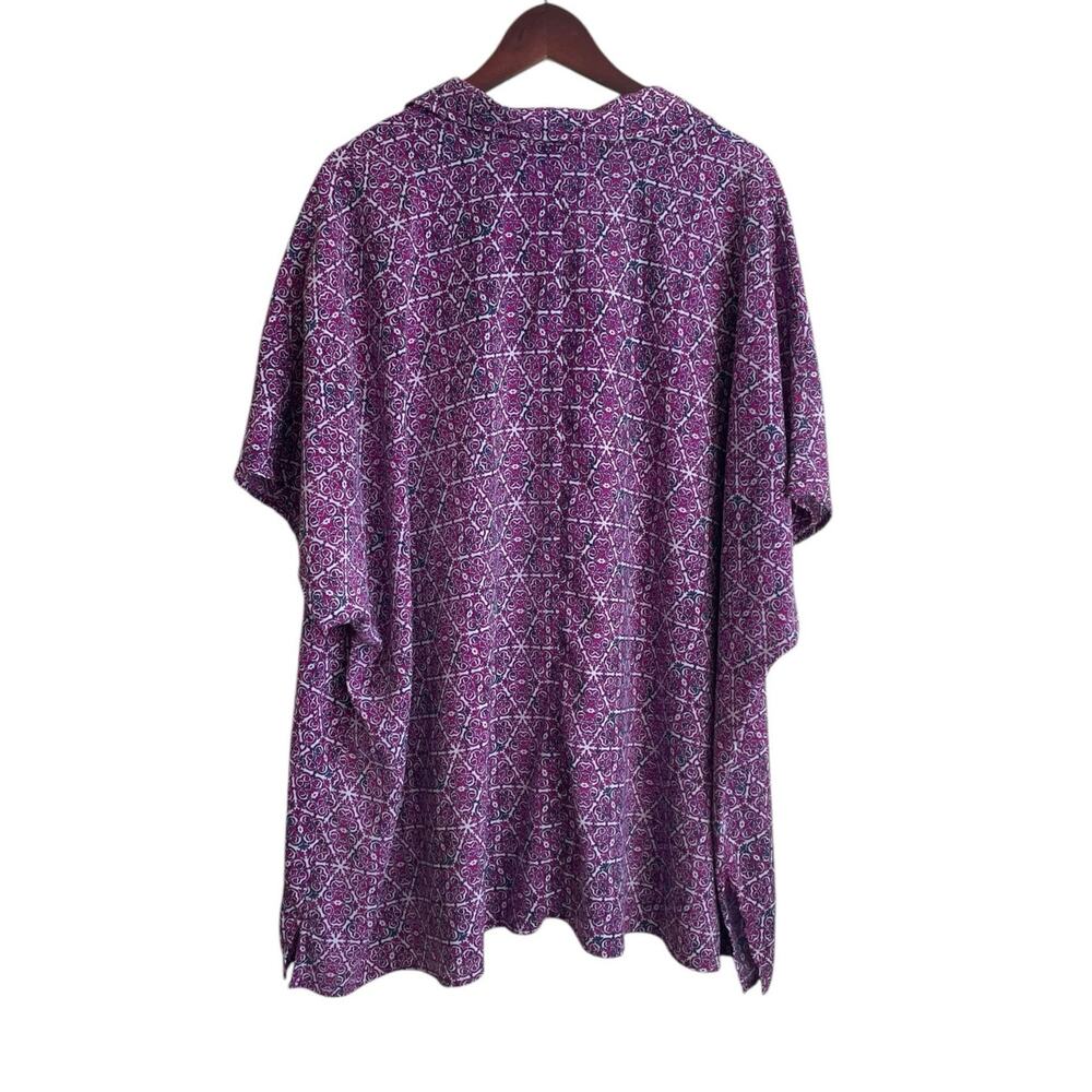 Catherines Women Tunic Top‎ 4X Purple Abstract Geometric Button Up Workwear - Picture 3 of 11